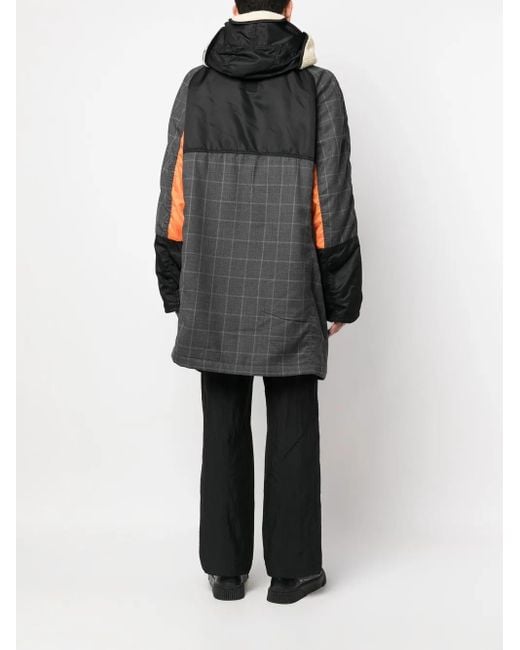 Junya Watanabe Gray Checked Patchwork Coat for men