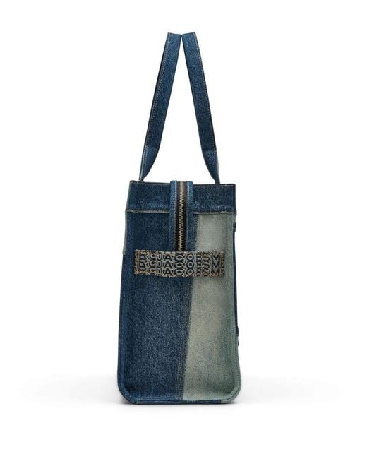 Marc Jacobs Blue The Large Deconstructed Denim Tote Bag