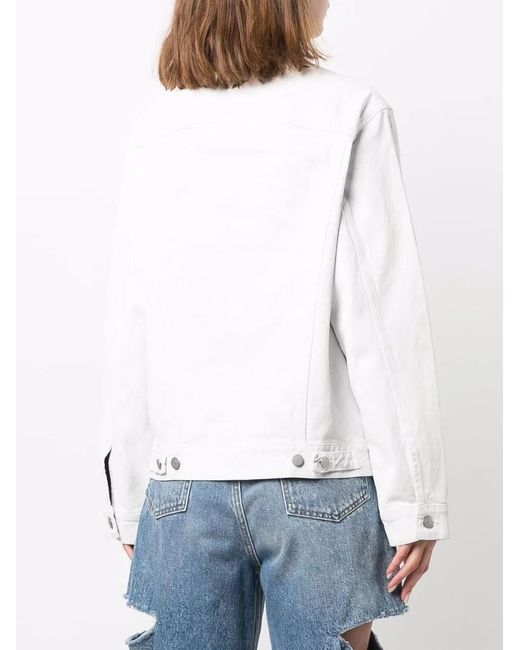 Maison Margiela White Collarless Denim Jacket