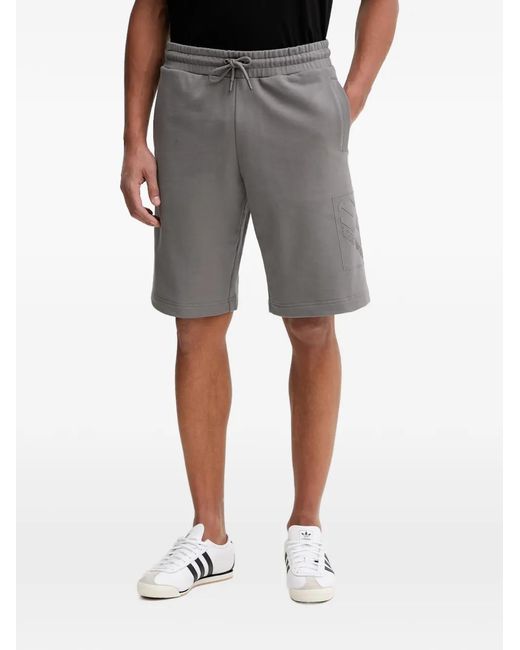 EA7 Gray Logo-Detail Drawstring Shorts for men