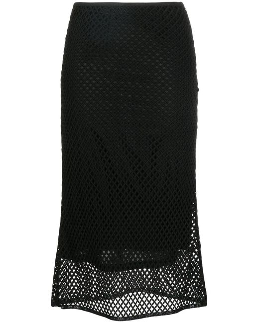 Goen.J Black A-Line Mid-Length Skirt