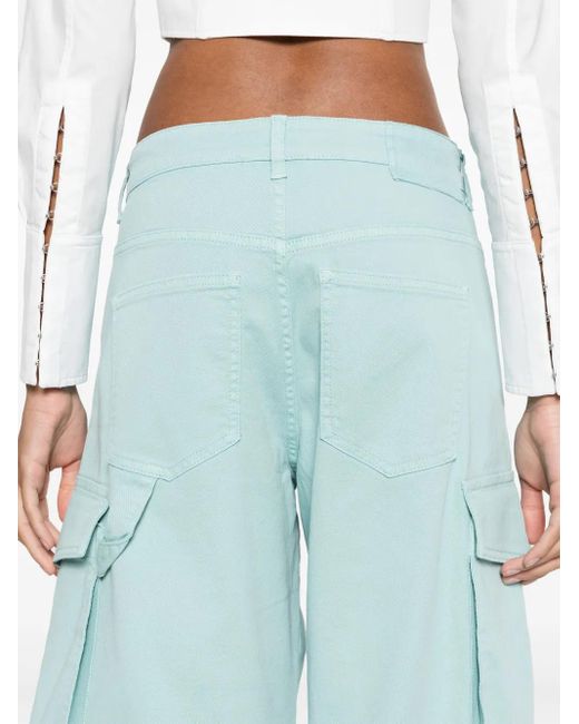Moschino Blue Wide-Leg Cargo Trousers
