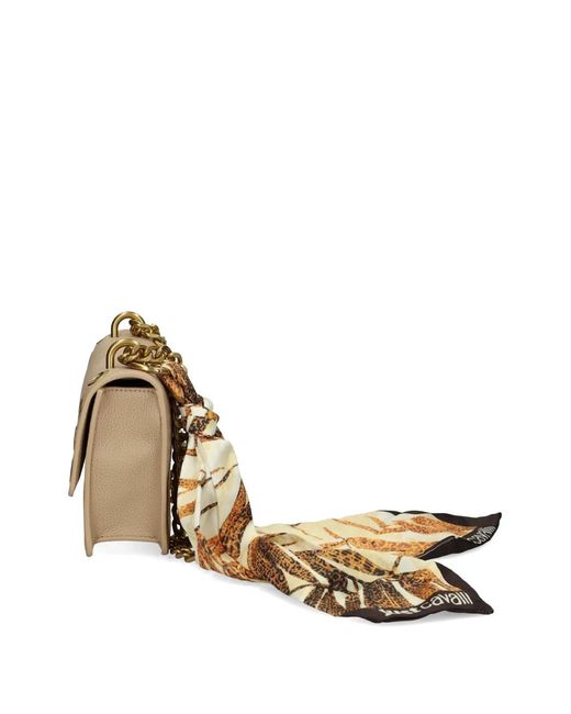 Just Cavalli Natural Chain-Strap Shoulder Bag