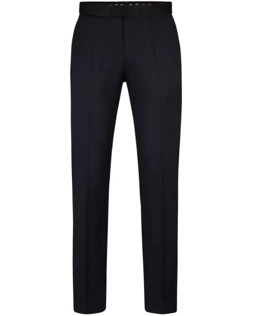 Boss Blue Tailored Virgin Wool Trousers for men