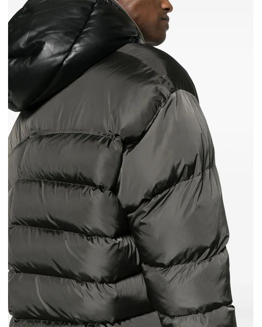 Random Identities Gray Hooded Padded Jacket for men