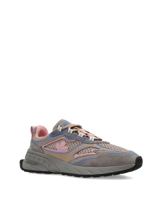 DSquared² Gray Sprinter Suede-Leather Mesh Sneakers