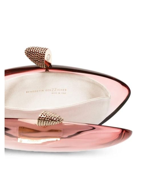 Benedetta Bruzziches Pink Crystal-Embellished Ombré Clutch Bag