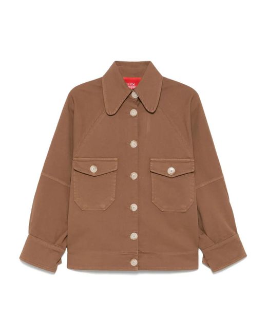 ..,merci Brown Logo-Print Jacket