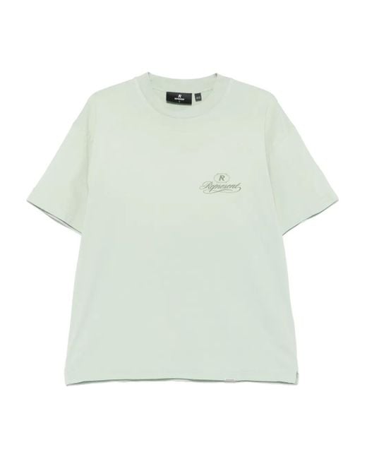 Represent Blue Logo-Print T-Shirt for men