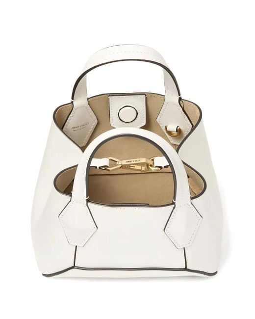 Jimmy Choo Mini Diamond Tote Bag White
