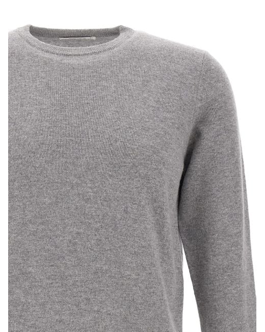 Kangra Gray Ribbed-Cuff Cashmere Sweater for men