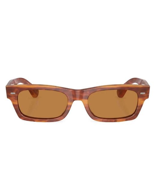Oliver Peoples Brown Davri Rectangle-Frame Sunglasses