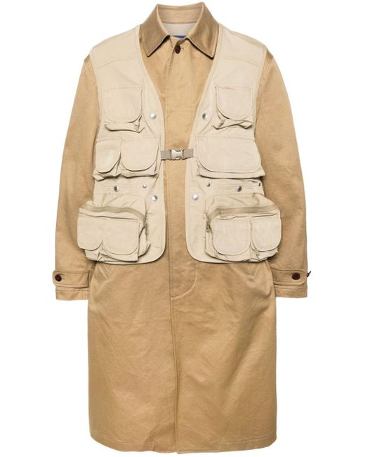 Layered single-breasted coat Junya Watanabe pour homme en coloris Natural