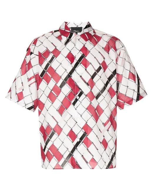 3.1 Phillip Lim Red Woven-Print Short-Sleeved Shirt for men