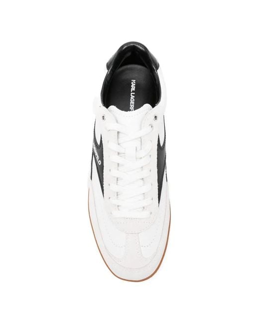 Karl Lagerfeld White Kandidate Lace-Up Sneakers for men