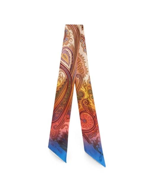 Etro White Paisley-Print Degradé Scarf for men
