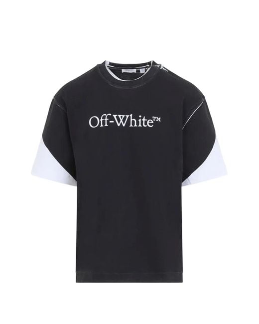 Off-White c/o Virgil Abloh Black Logo-Print Panelled T-Shirt for men