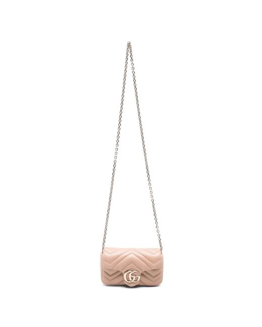 Gucci White Gg Marmont Mini Shoulder Bag