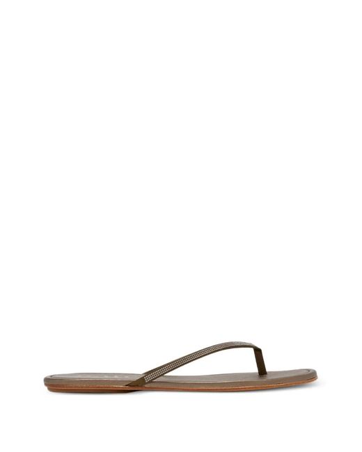 Pedro Garcia Brown Panabel Rhinestone Flip Flop