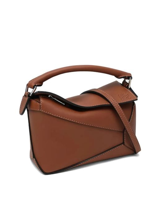 Loewe Brown Small Puzzle Tote Bag