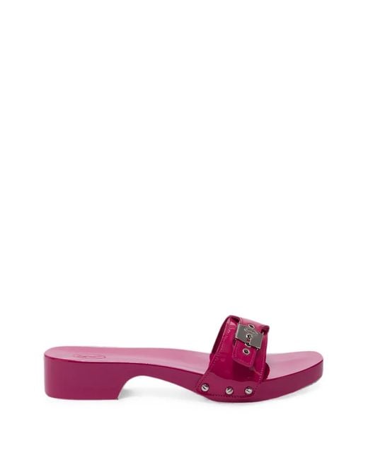 Scholl Pink Pescura Buckle-Fastening Leather Sandals