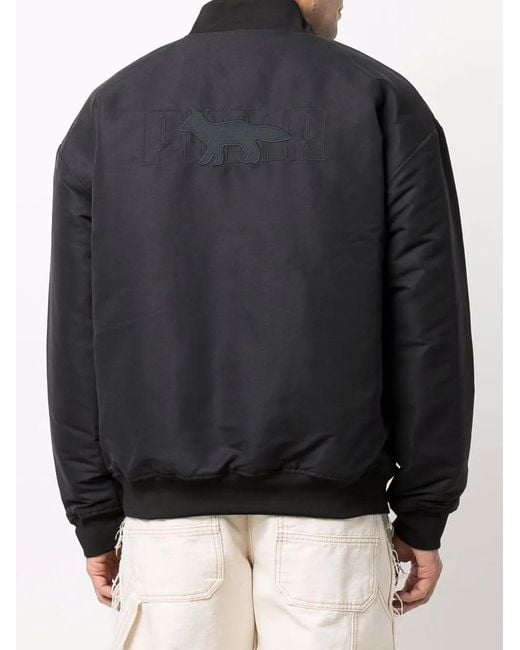 PUMA Black Logo-Patch Detail Bomber Jacket for men