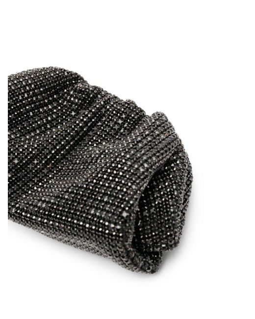 Self-Portrait Black Diamante Crystal-embellished Clutch Bag