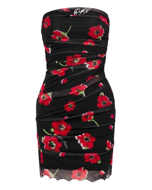 Moschino Red Strapless Mini Dress