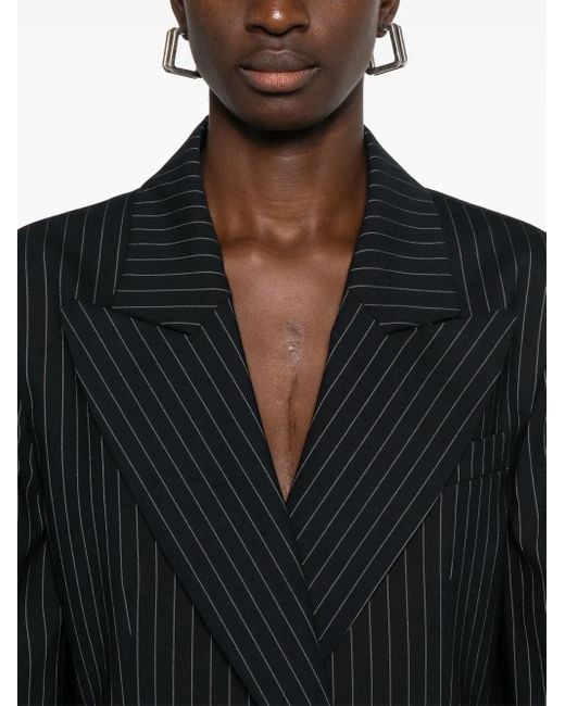 Manteau À Fines Rayures P.A.R.O.S.H. en coloris Black