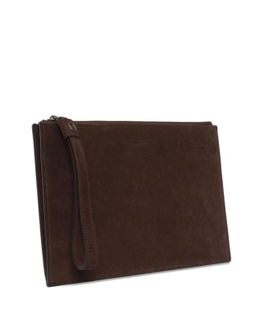 Orciani Brown Logo-Stamp Wallet for men