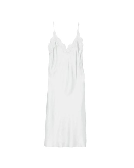 Rohe White Silk Lace-Trim Dress