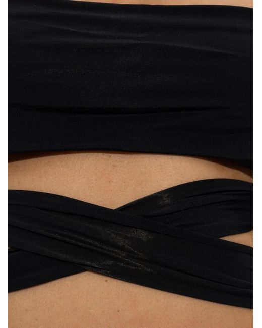 Wrap-effect halter bikini Balmain de color Black