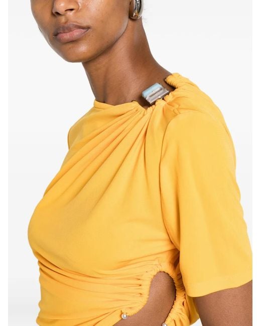 Christopher Esber Orange T-Shirt Bezel Quartz À Fronces