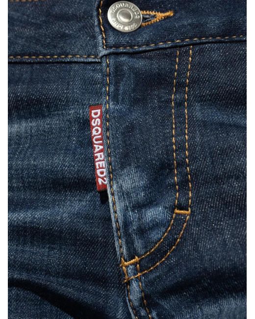 DSquared² Blue Logo-Patch Cotton Jeans