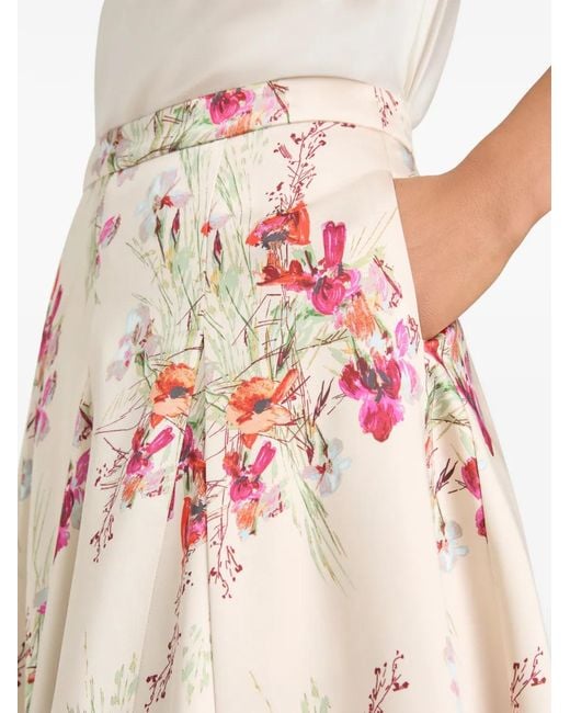 Cinq À Sept Pink Iris Bouquet Hilda Bouquet Floral Midi Skirt