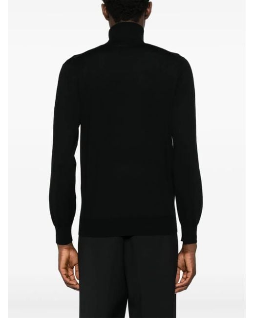 Kangra Black Roll-Neck Sweater for men