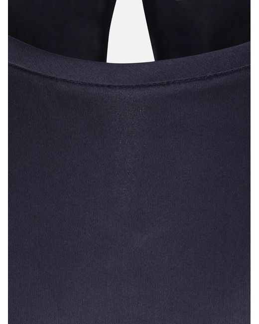Brunello Cucinelli Blue Silk-Satin Blouse