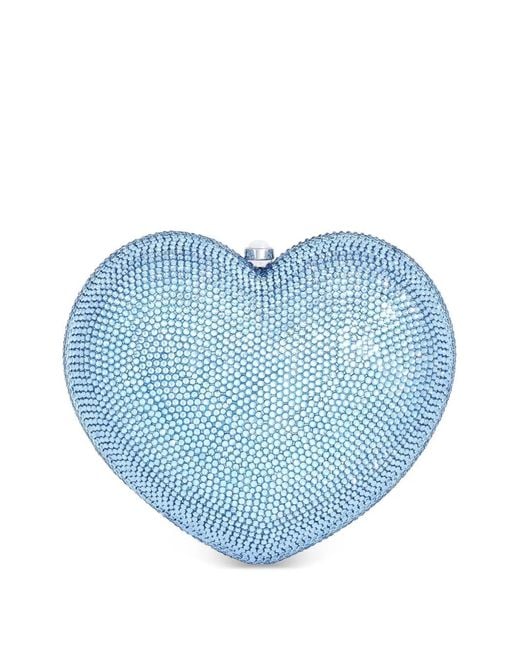 Judith Leiber Blue L'Amour Petit Coeur Sapphire Clutch Bag