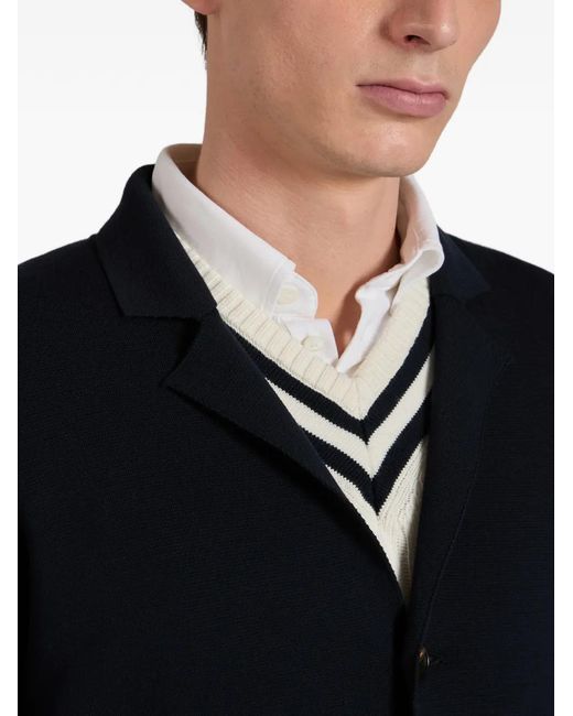 Zanone Blue Cotton Crepe Blazer for men