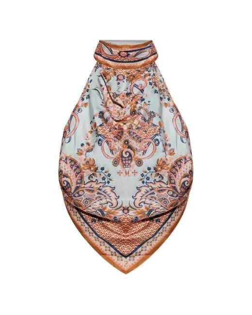 Zimmermann Blue Aster Paisley-Print Top