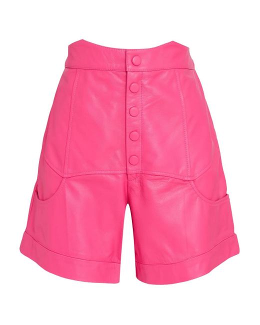Olympiah Leren Shorts in het Pink