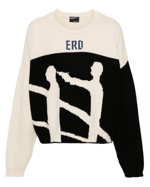 Enfants Riches Deprimes Black Decay Intarsia Jumper for men