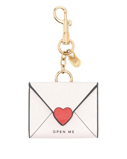 Anya Hindmarch Pink I Love You Leather Keyring