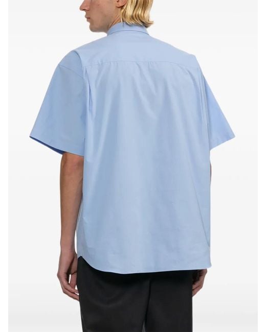 Comme des Garçons Blue Panelled Striped Shirt for men