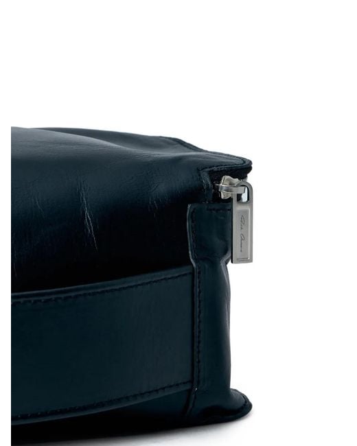 Rick Owens Blue Rectangular Zip Clutch Bag