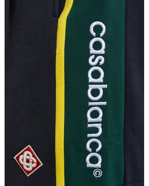 Casablanca Blue Logo-Patch Side-Stripe Track Shorts for men