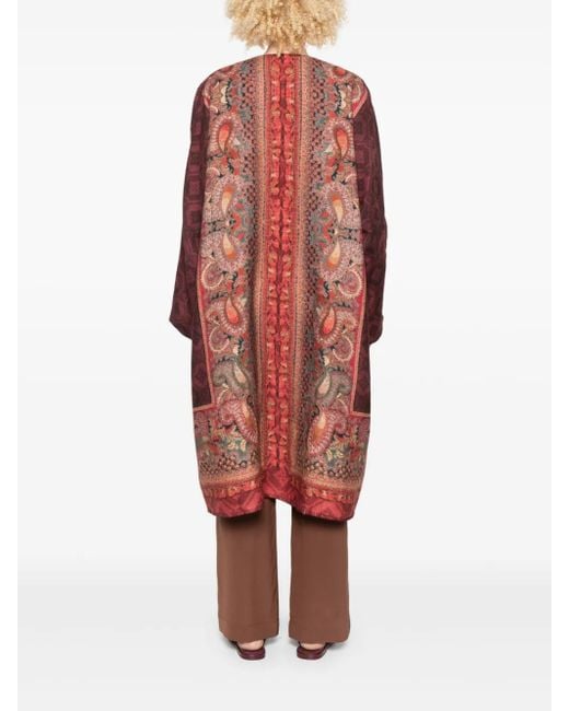 Pierre Louis Mascia Red Pancake Cape mit Paisley-Print