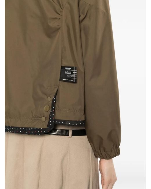 Undercover Brown Logo-Patch Cropped Jacket