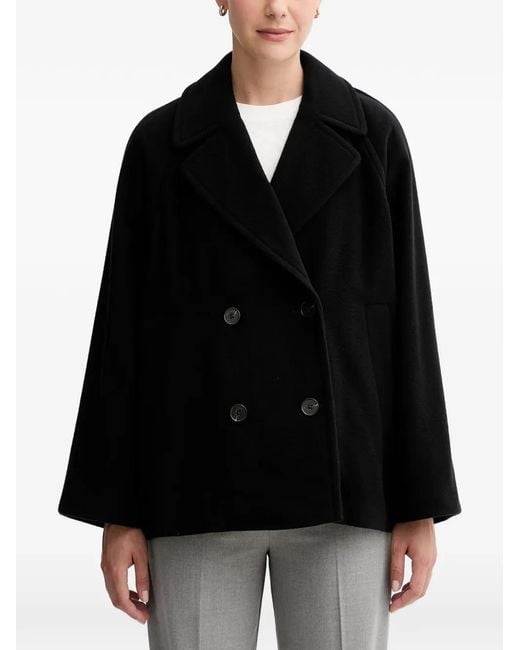 Marc O' Polo Black Double-Breasted Coat