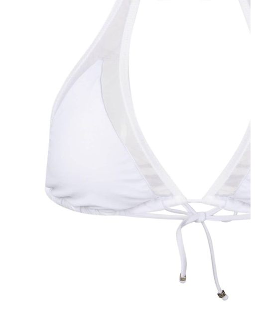 Amir Slama Sheer-panels Triangle Bikini in White | Lyst